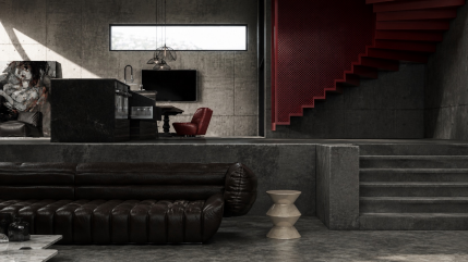 Refined contemporary living room interior