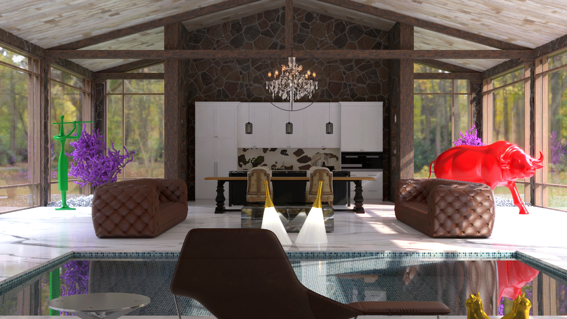 jungle glass house