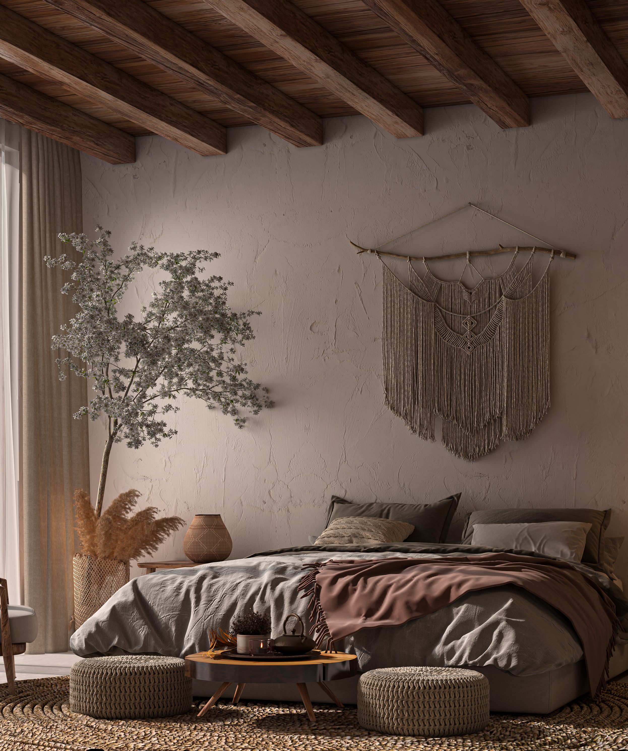the country style bed room 1